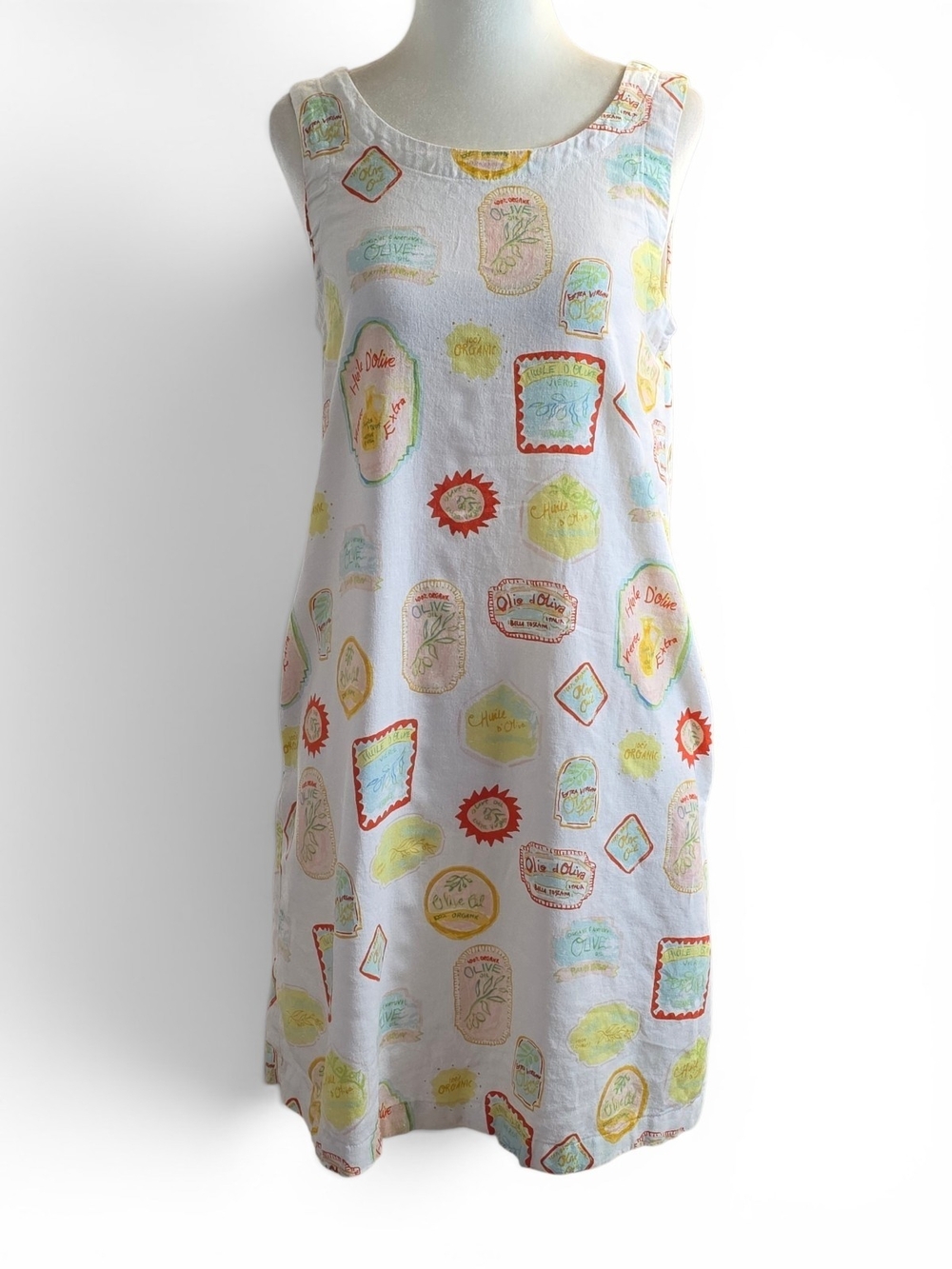 Cynthia Rowley White Linen Blend Sleeveless Mini Dress